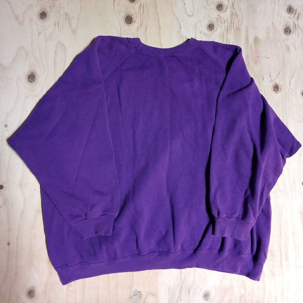 Vintage Hanes Blank Crewneck Sweatshirt Purple Women - Picture 5 of 5